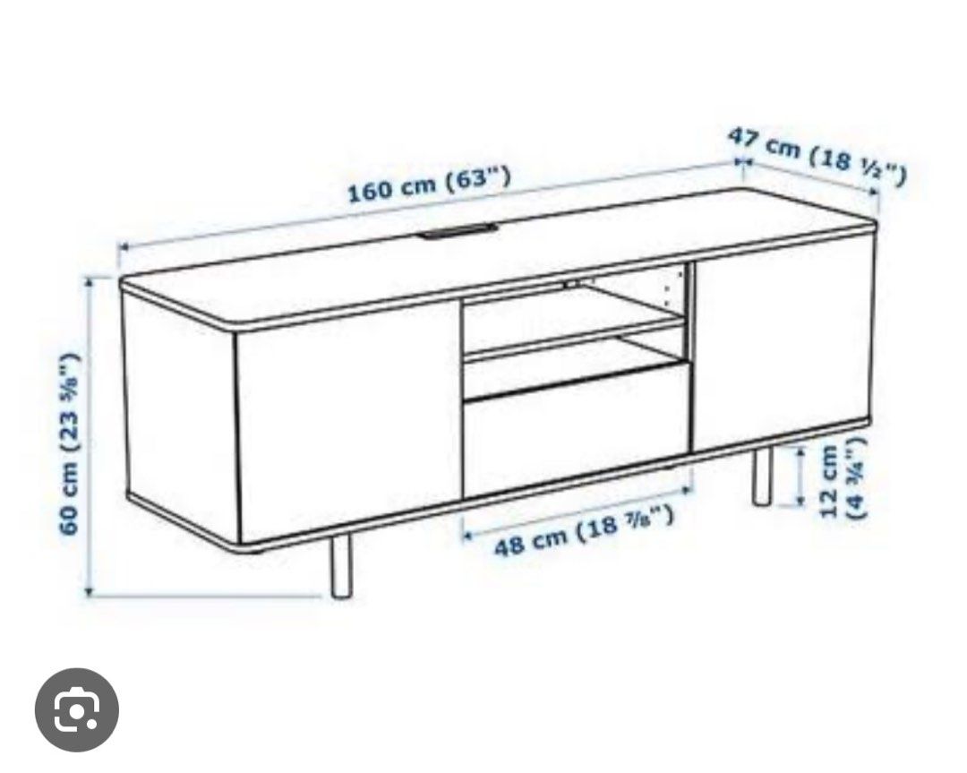 IKEA WHITE TV CONSOLE. Rounded corners. TV NOT INCL. PICK UP FROM FEB