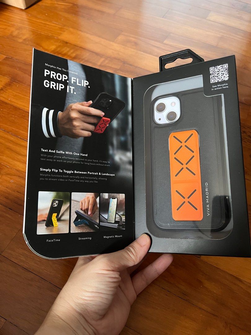 IPhone 13 multi function casing (Category: Cases & Sleeves) located in Singapore. Submitted by busterpiggy (Listing ID 1281048899, Image 3). Description: BRAND NEW iphone 13 multi-function gripstand casing - Black and amber colour combination - Good quality casing.