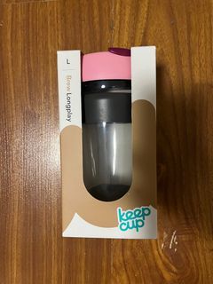 KeepCup Glass Coffee Cup (Pink/Black) (16 oz)