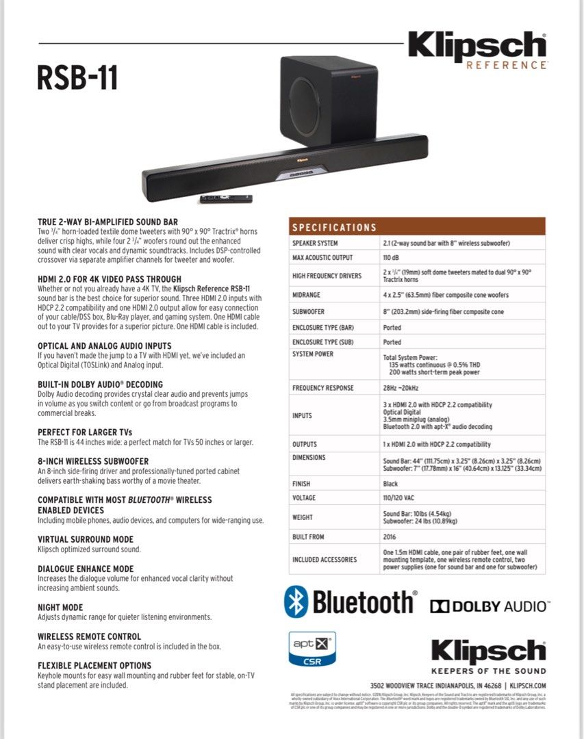 Rsb 11 soundbar on sale