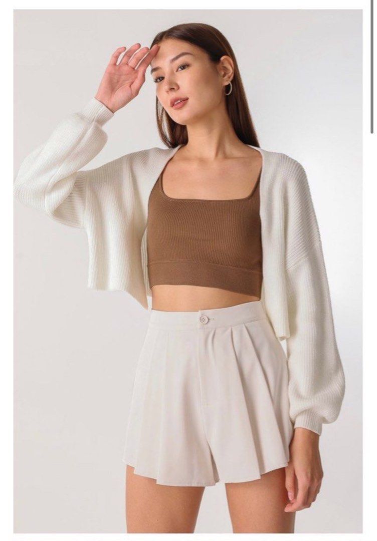 White shrug outlet cardigan