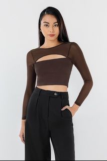 Kydra Lilac Roundneck Crop Long Sleeve