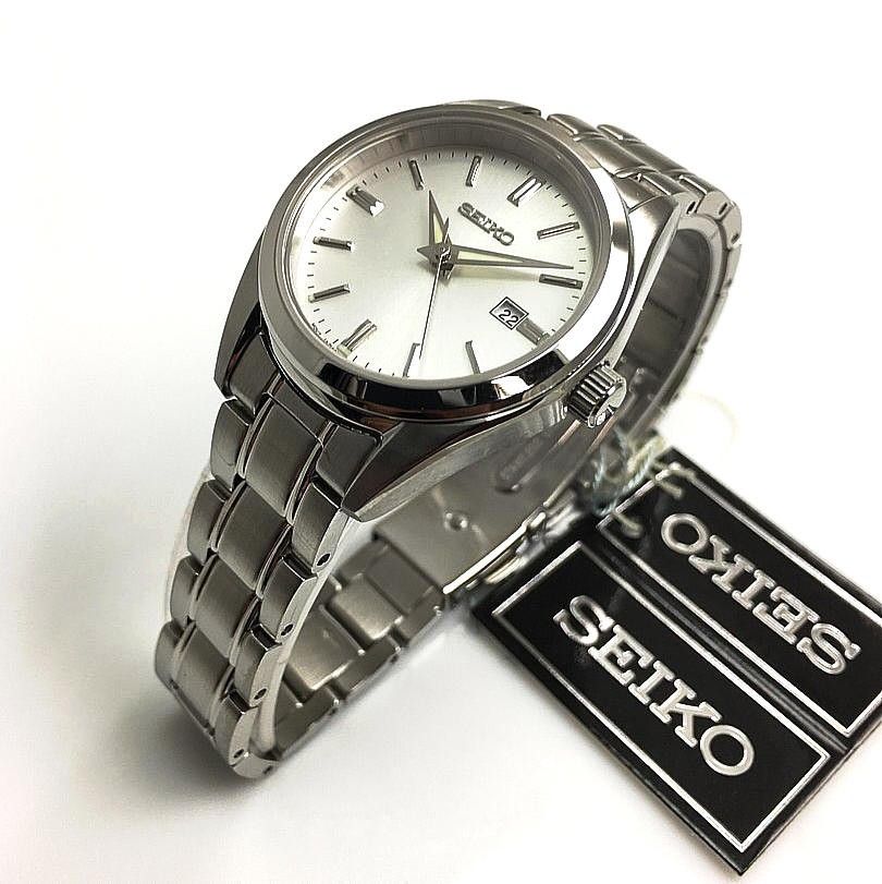 Lowest Price Seiko Classic SUR633 Women s Ladies White Dial Stainless Steel Watch sur633p1 sur633p sur633 Birthday gift birthday seiko BRAND NEW