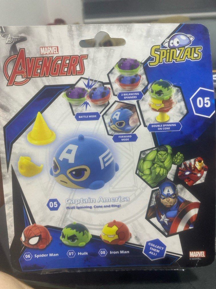 Marvel Avengers Superhero Spinzals Toy Spinning Captain America