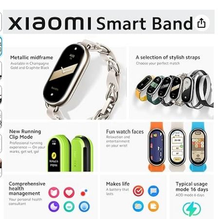 Mi Band 8 Smart Wristband AMOLED Color Screen Watch With Magnetic