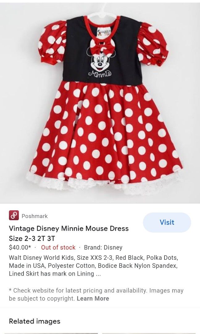 Vintage minnie mouse clearance dress
