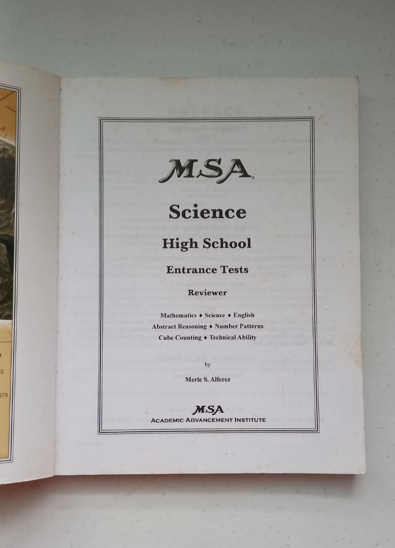 MSA Science High School Entrance Exam Reviewer for Elementary Students