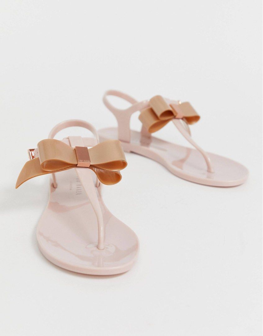 Teiya bow detail jelly sandals store
