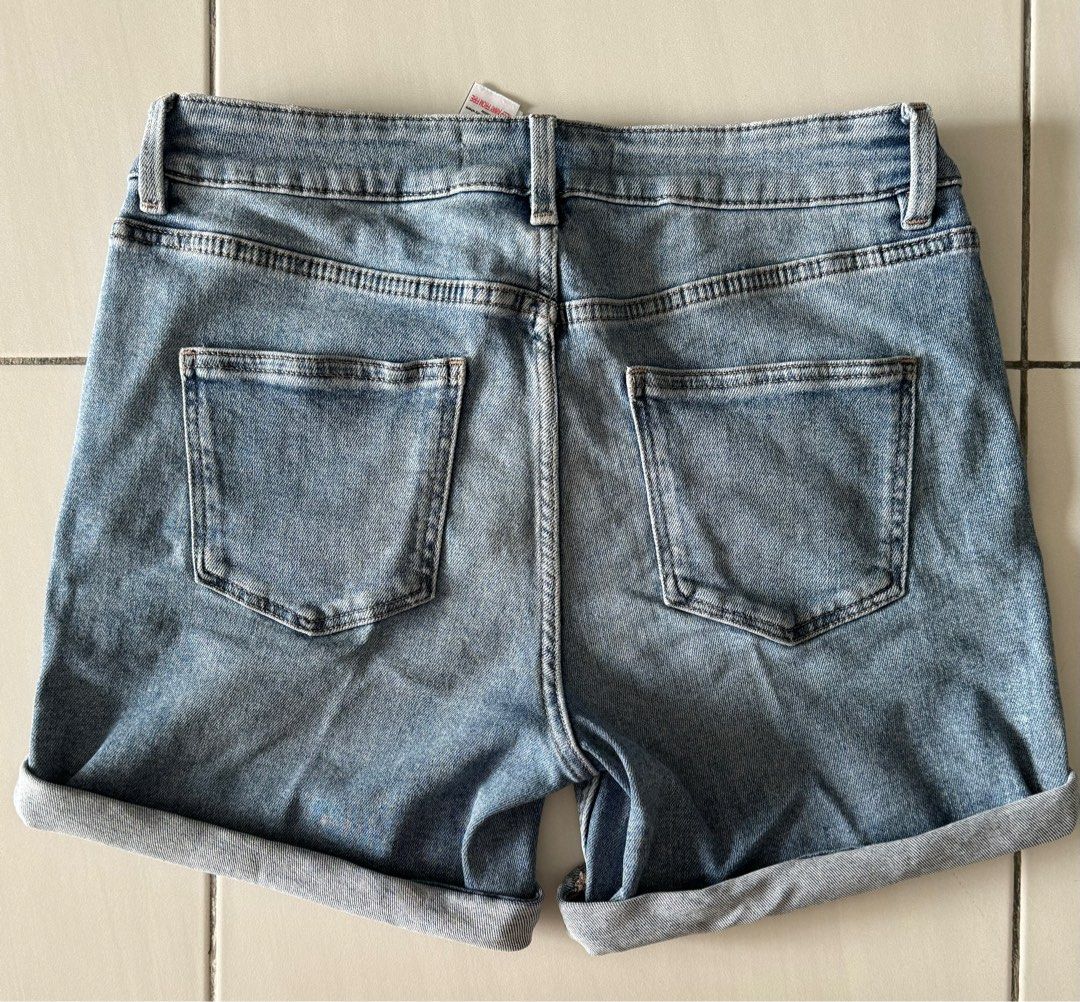 Womens denim boy shorts discount