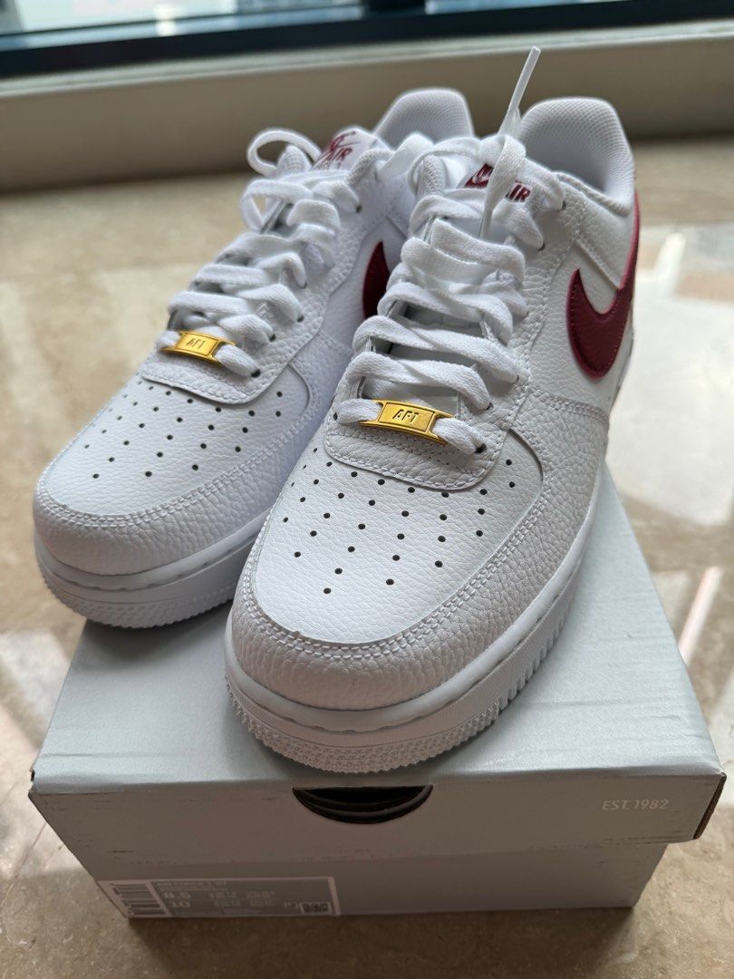 Nike Air Force 1 07 White Team Red white Women s Fashion