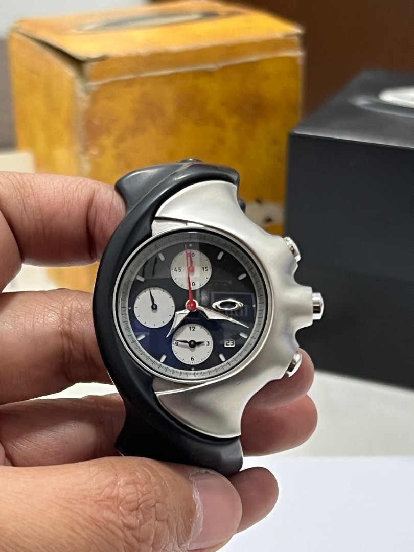 Oakley Detonator Chronograph Watch Stainless Steel Black Rubber 