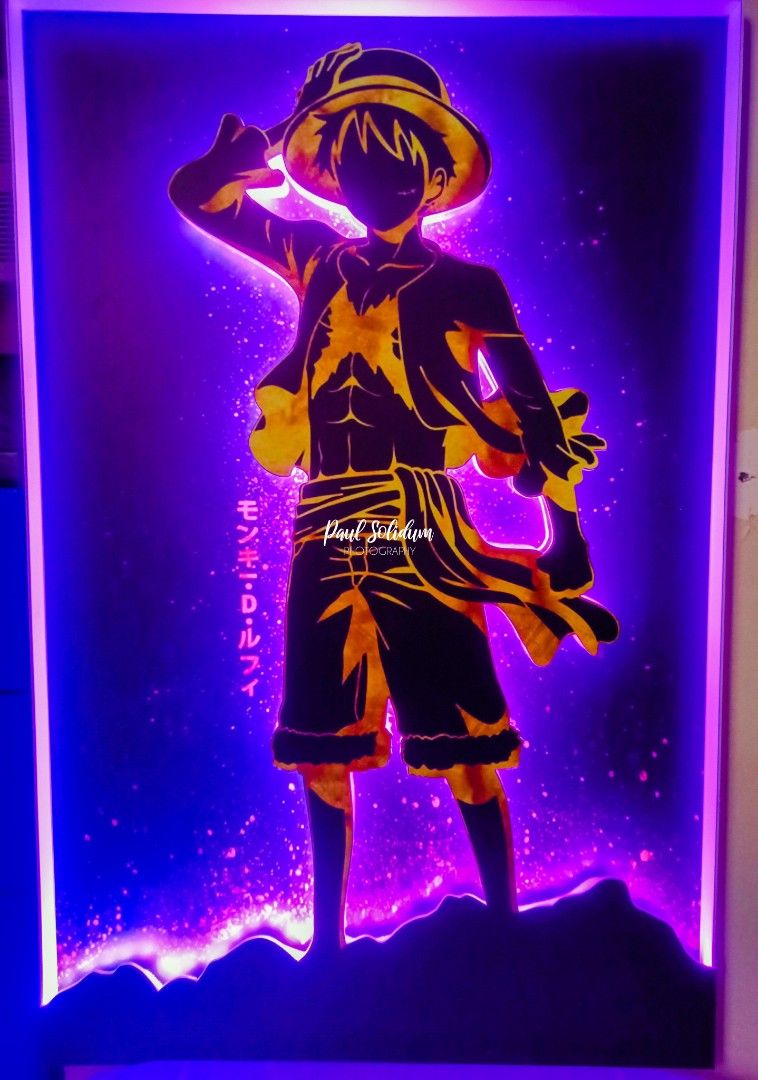 One Piece Luffy 2D Lighted Wall Mural (2x3ft), Hobbies & Toys, Toys