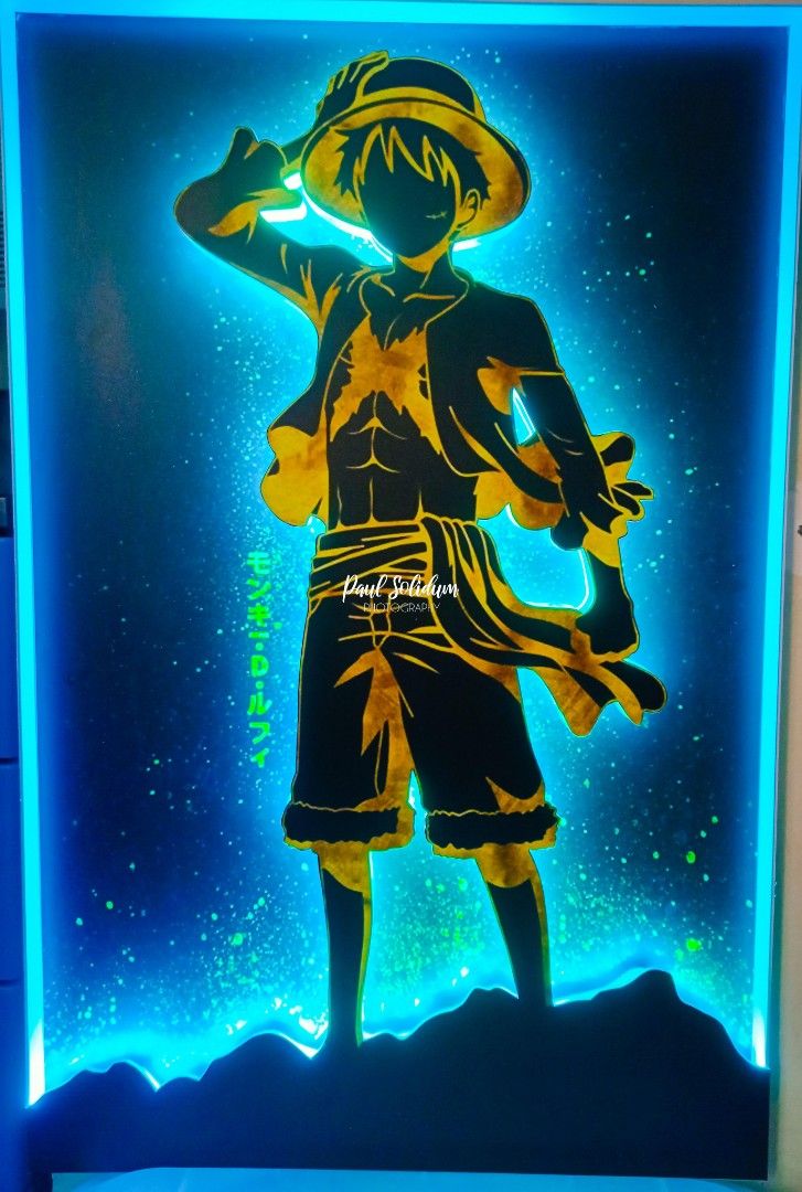 One Piece Luffy 2D Lighted Wall Mural (2x3ft), Hobbies & Toys, Toys