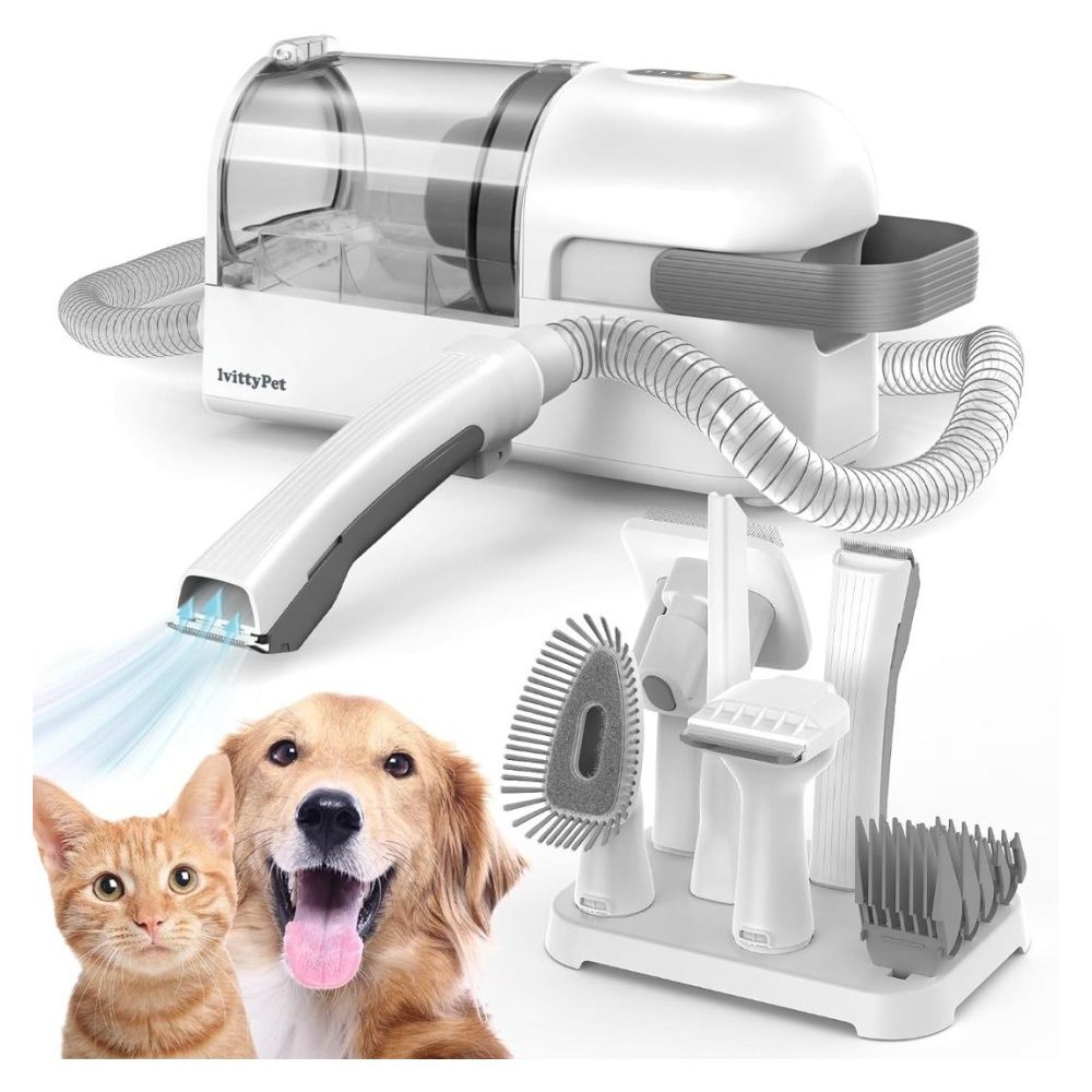 Electric dog outlet grooming brush