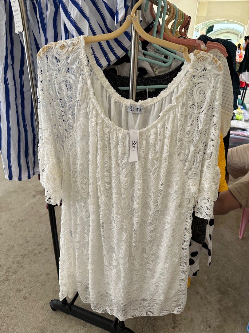 Plus size white lace dress ROM Women s Fashion Dresses Sets