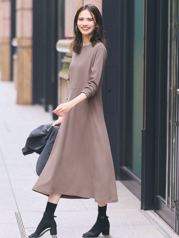 Ponte long hot sale sleeve dress