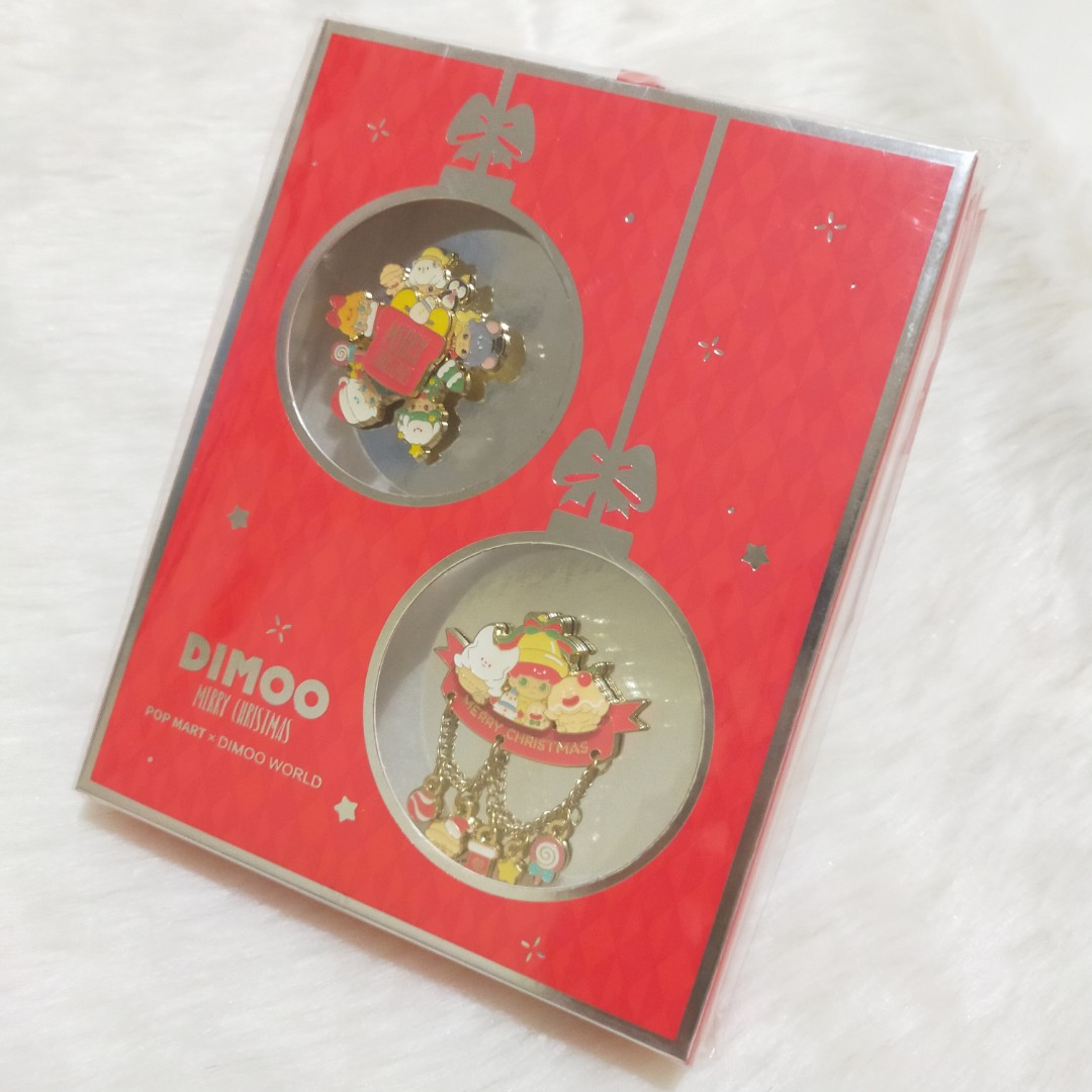 POP MART Dimoo Christmas Badge Gift Box Rotating Chain Enamel Pin