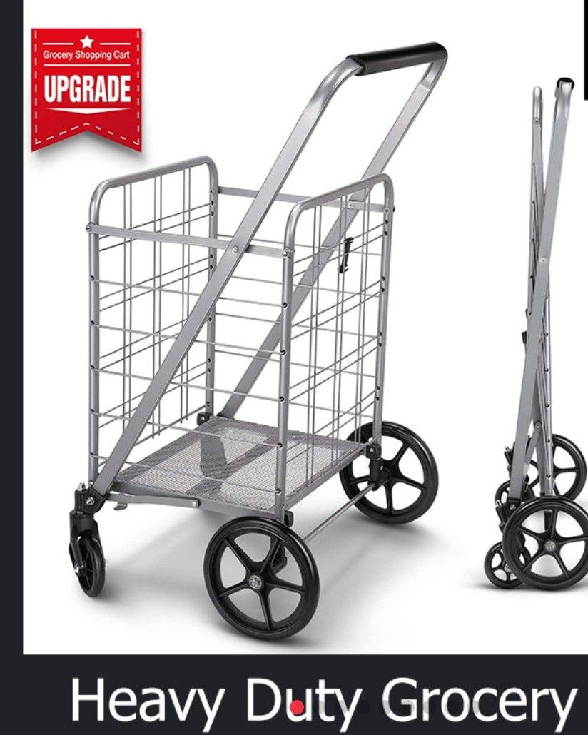 Grocery utility flat folding shopping best sale cart