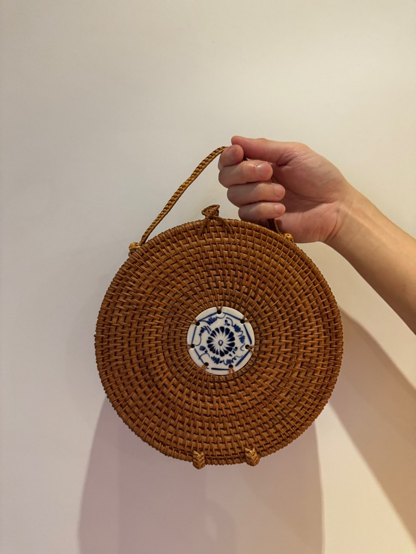 Rattan sling bag sale