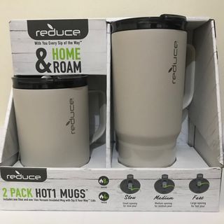 REDUCE 2-Pack Hot1 Coffee Mugs with Lid (14 oz. and 24 oz.)