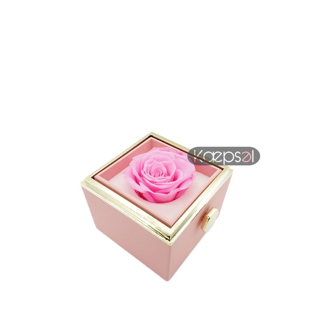 Rose Display with Hidden Wedding Proposal Engagement Ring Holder at underneath Ring Box Rhodon Box
