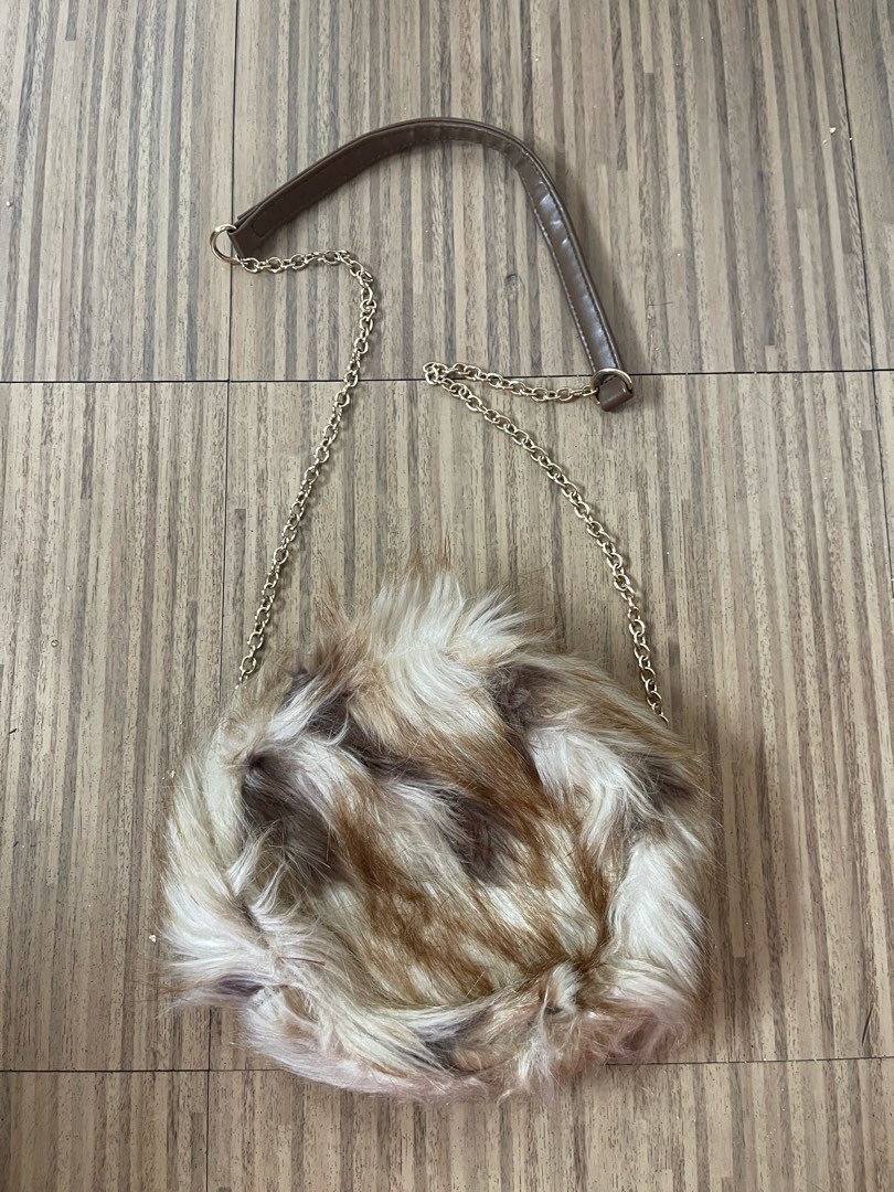 Round discount fur bag