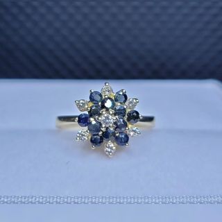 Sapphire with diamond ring
