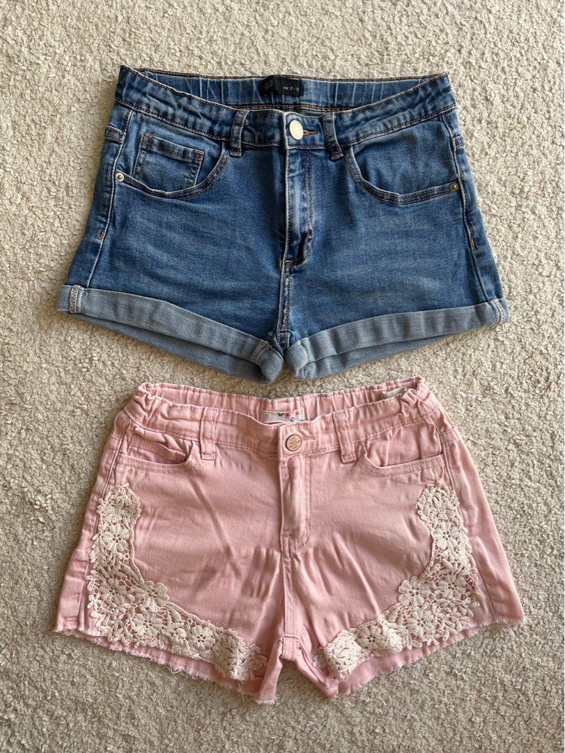 Girls denim shorts shop
