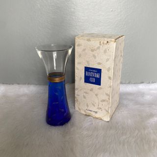 Shiseido Cobalt Blue Leaf Etched Vase