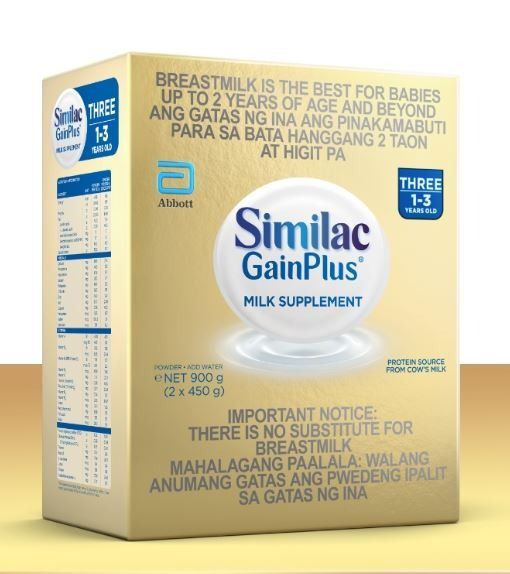 Similac GainPlus with HMO 900g for 1 3 Years old Food Drinks