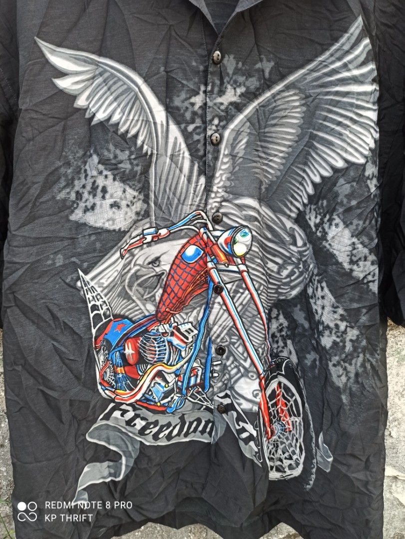 SPIDERMAN MALIBU DREAMS MOTORCYCLE BIKER CHOPPER LOUNGE CAMP polo, Men