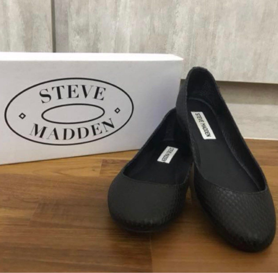 Steve Madden Snakeskin Black Flats Women s Fashion Footwear