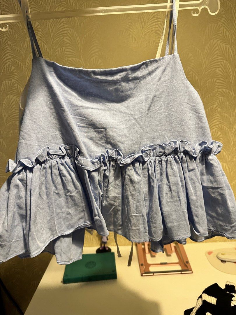 TAKE BOTH sleeveless dainty top - white & blue (Category: Sleeveless) located in Pasig City. Submitted by aselah (Listing ID 1281089936, Image 2). Description: TAKE BOTH!! cute dainty tops.