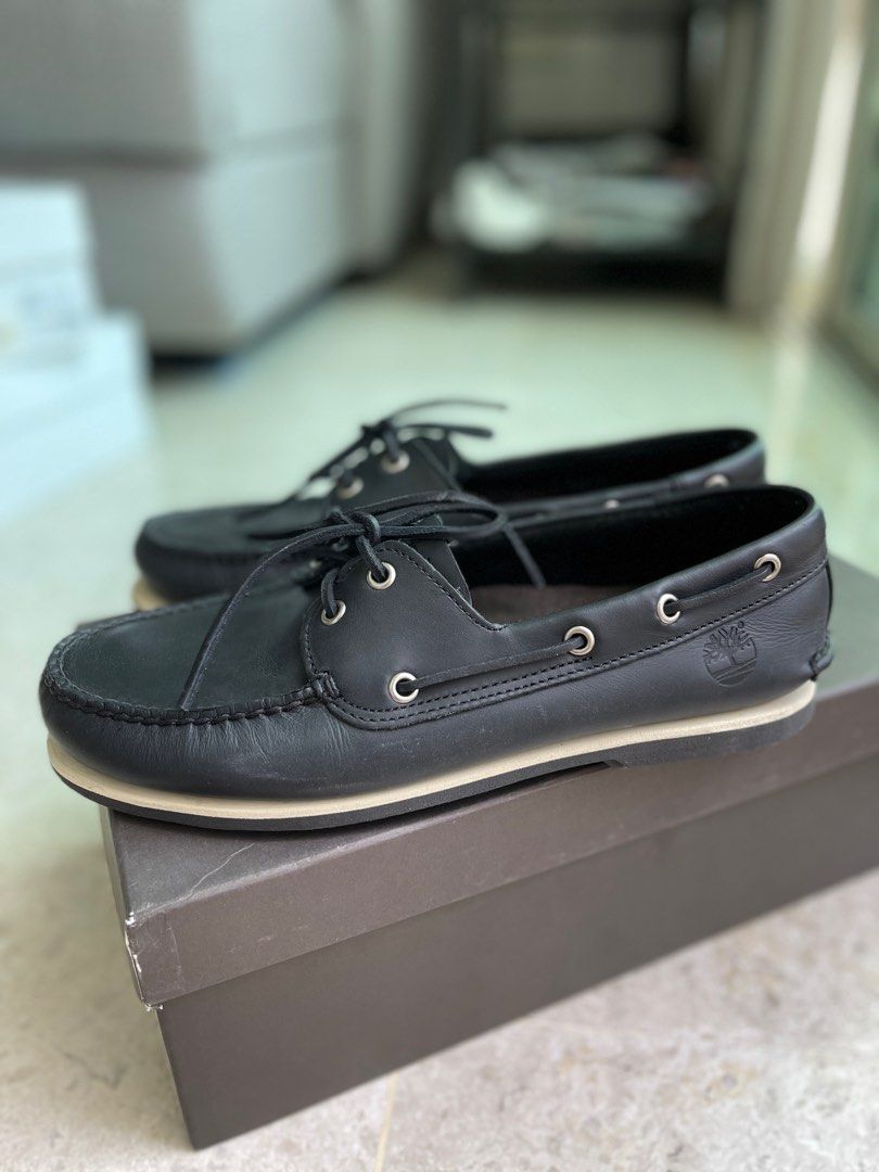 Mens black deals timberland boat shoes