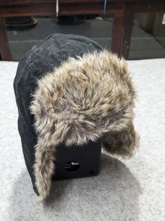 TIMBERLAND Winter Hunter Lumberjack Hat Cap Fur Size Medium Black