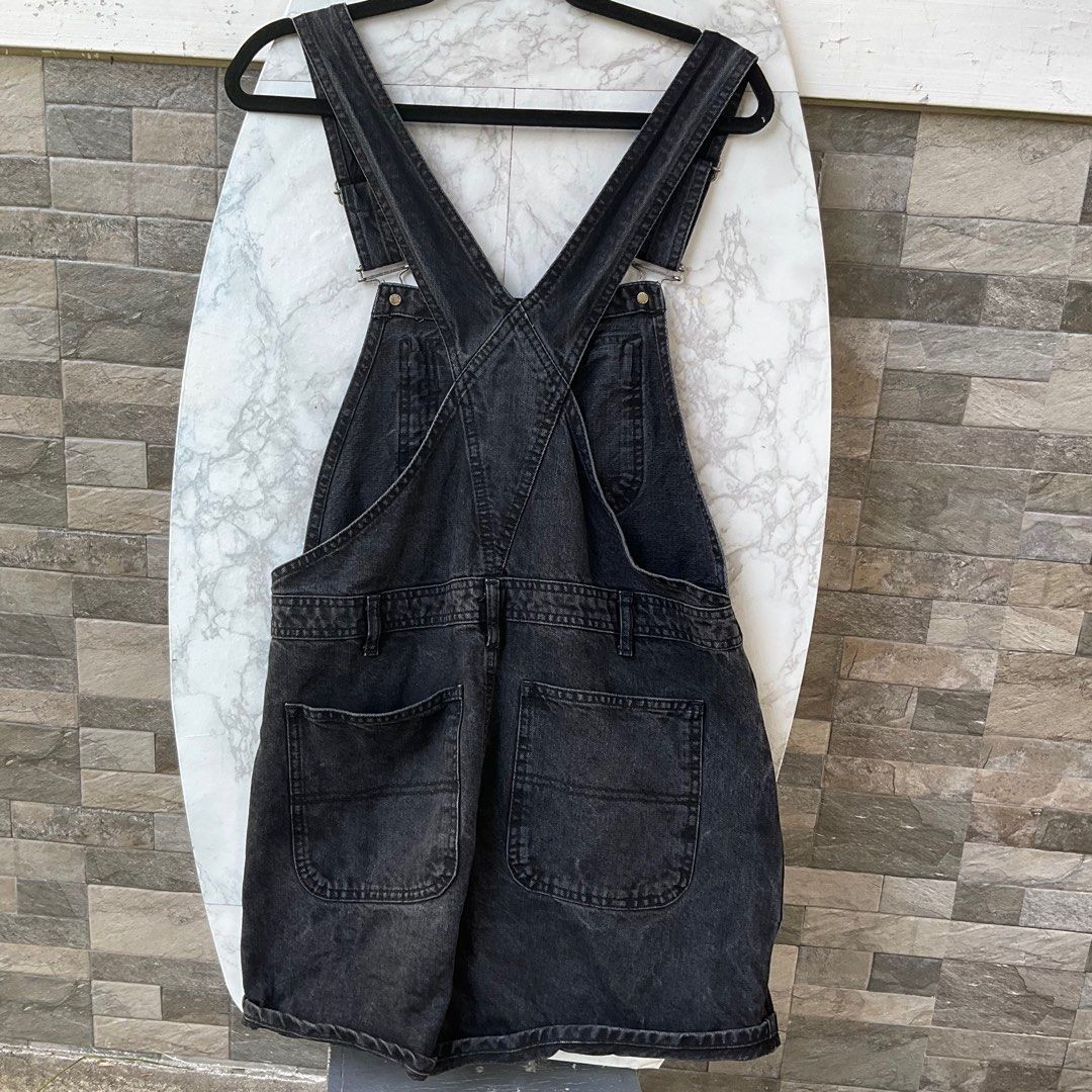 Topshop Moto Overalls In Washed Black | ModeSens