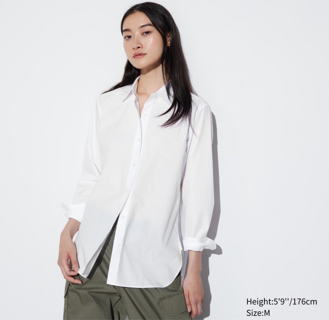 Uniqlo button down medium Women s Fashion Tops Blouses on Carousell