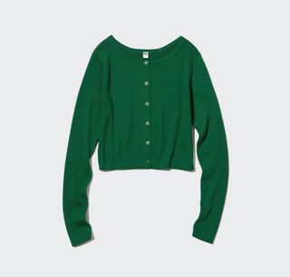 Uniqlo Green Long sleeves ribbed cardigan in Large