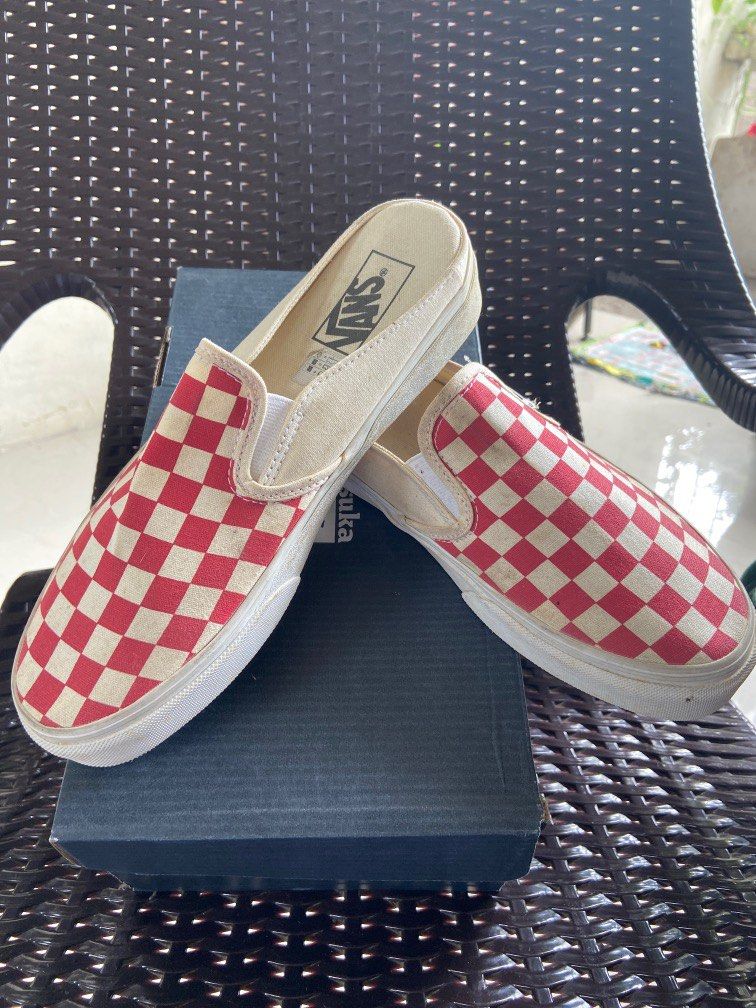 Womens vans red checkerboard online