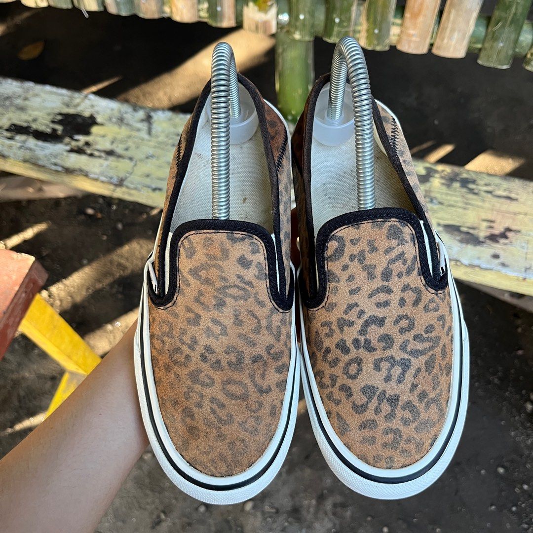 Vans mini top leopard slip on