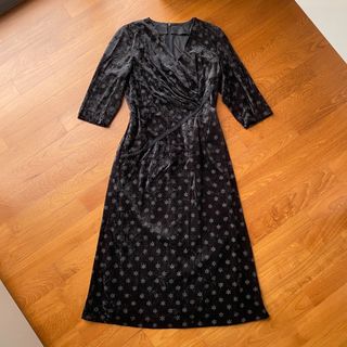Meryl Drape Maxi Dress in Vintage Black