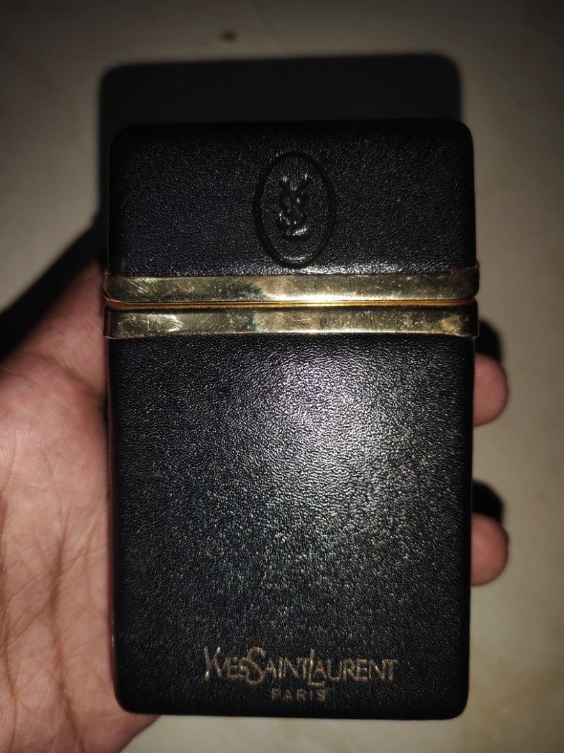 YVES SAINT LAURENT YSL Logo Vintage Cigarette Holder Card Case Gold Black ×  Red | eBay