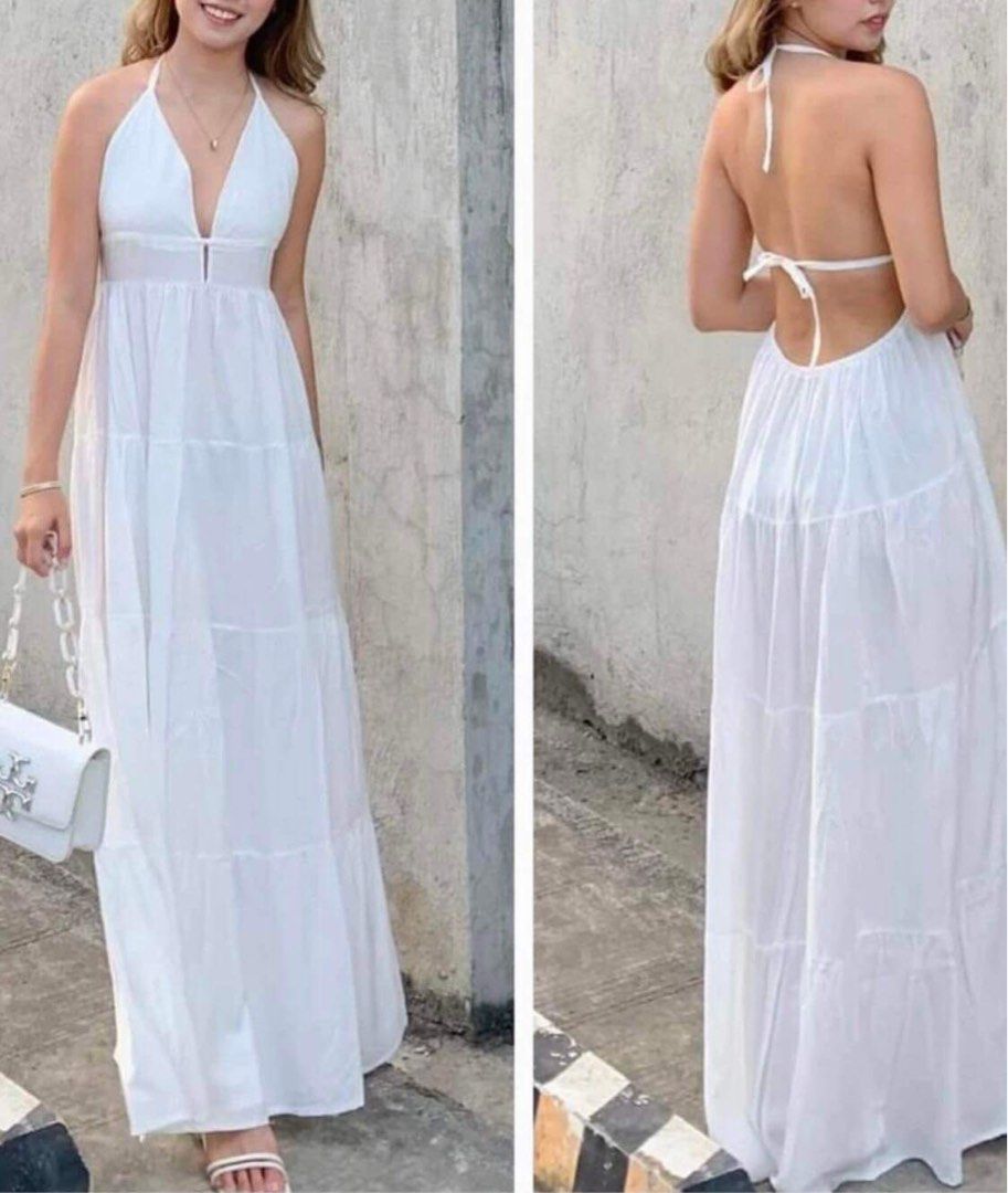 White Maxi Dress, Women's Fashion, Dresses & Sets, Dresses on Carousell
