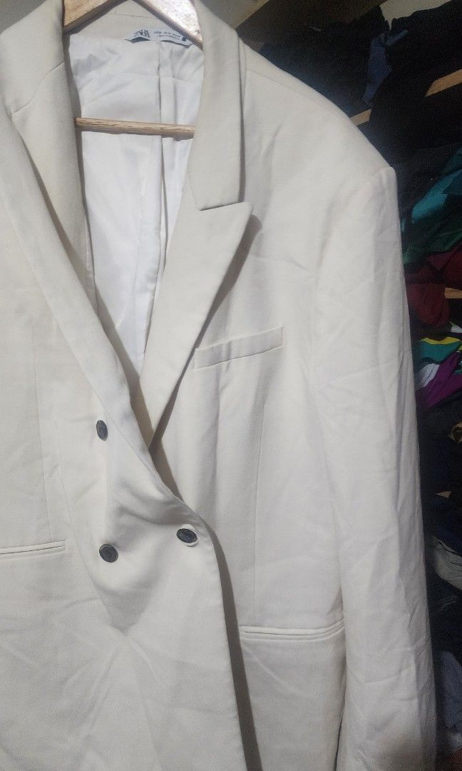 zara off white blazer