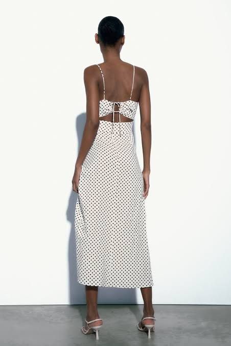 Zara Polka Dot Dress (White), Women's Fashion, Dresses & Sets, Dresses on  Carousell