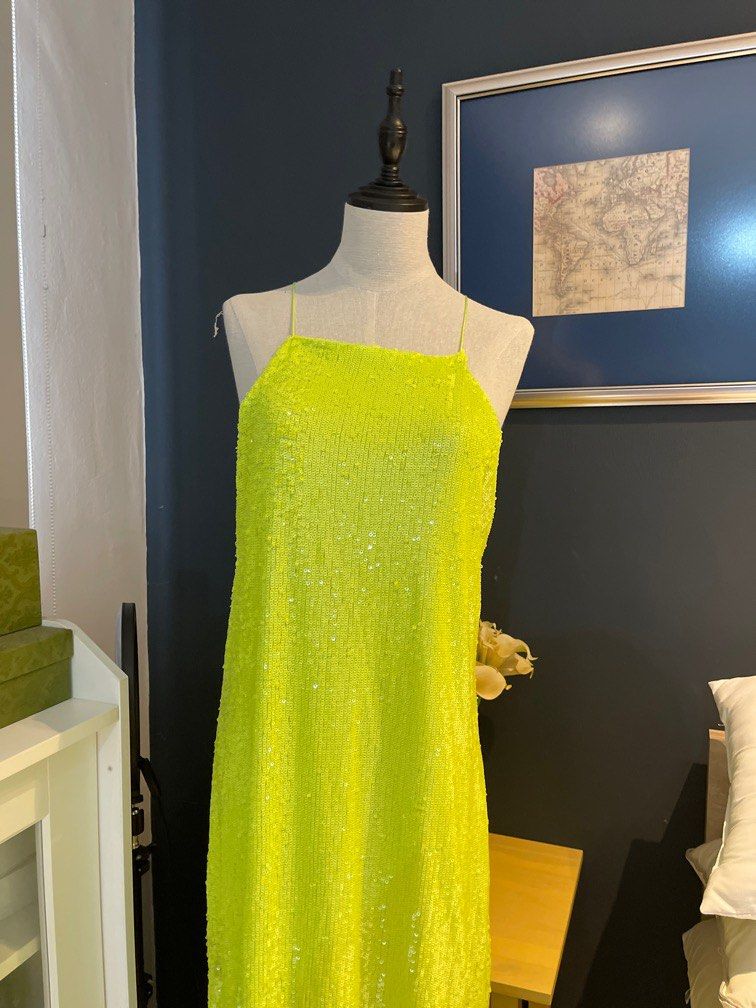 Zara yellow top sequin dress