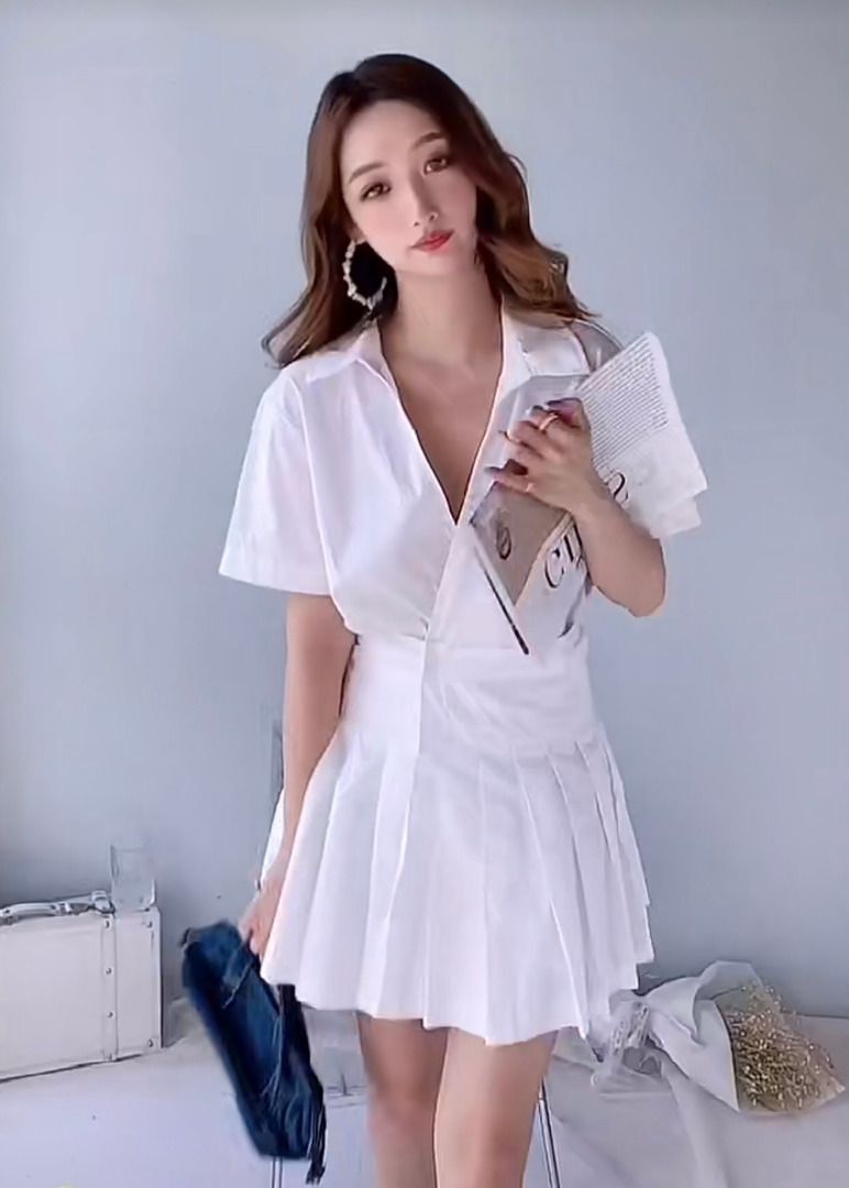 Zara Tennis Box pleat jumpsuit dress