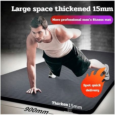 15mm Thick Yoga Mat (+ FREE BAG), Sports Equipment, Exercise & Fitness,  Exercise Mats on Carousell