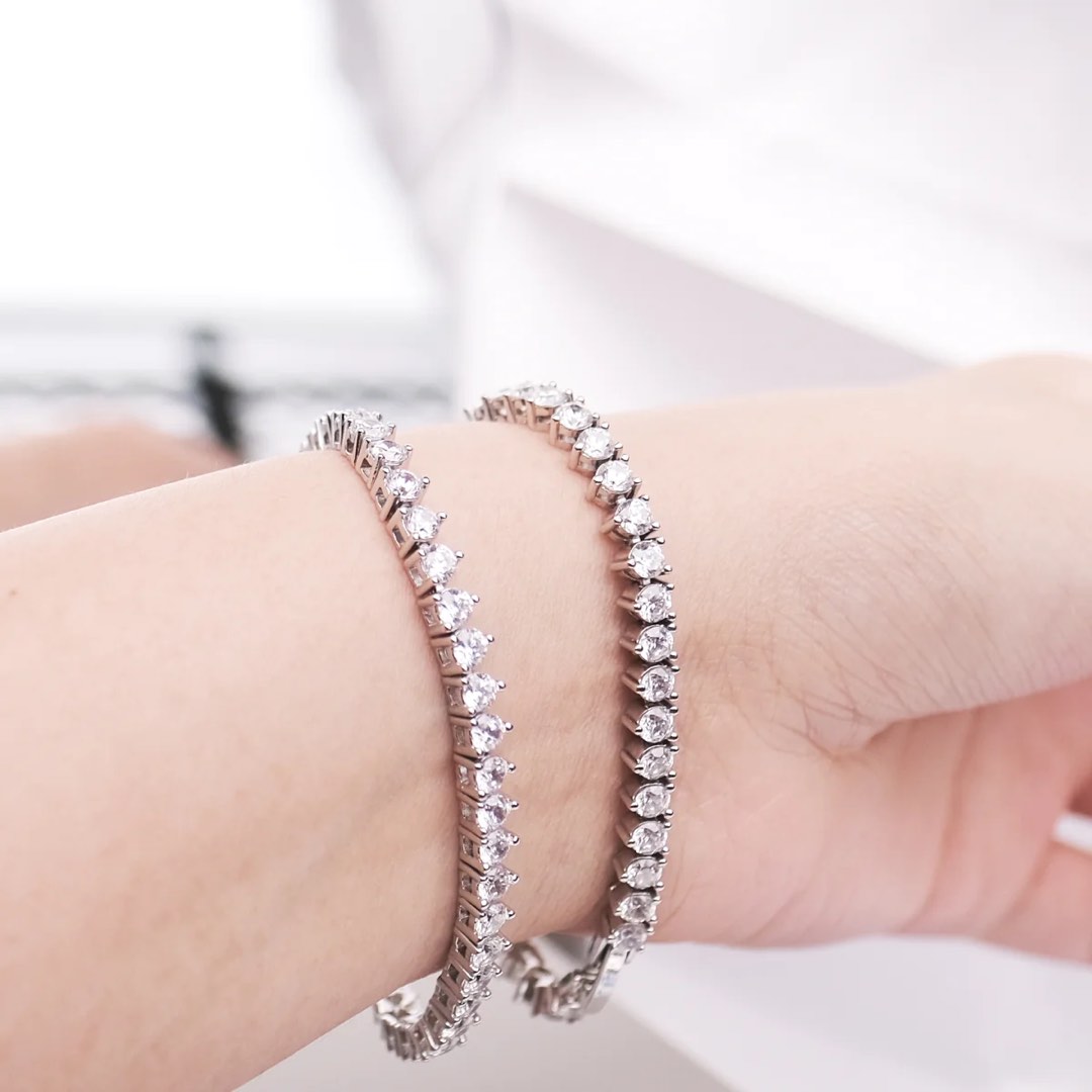 Gold plated diamond tennis bracelet online