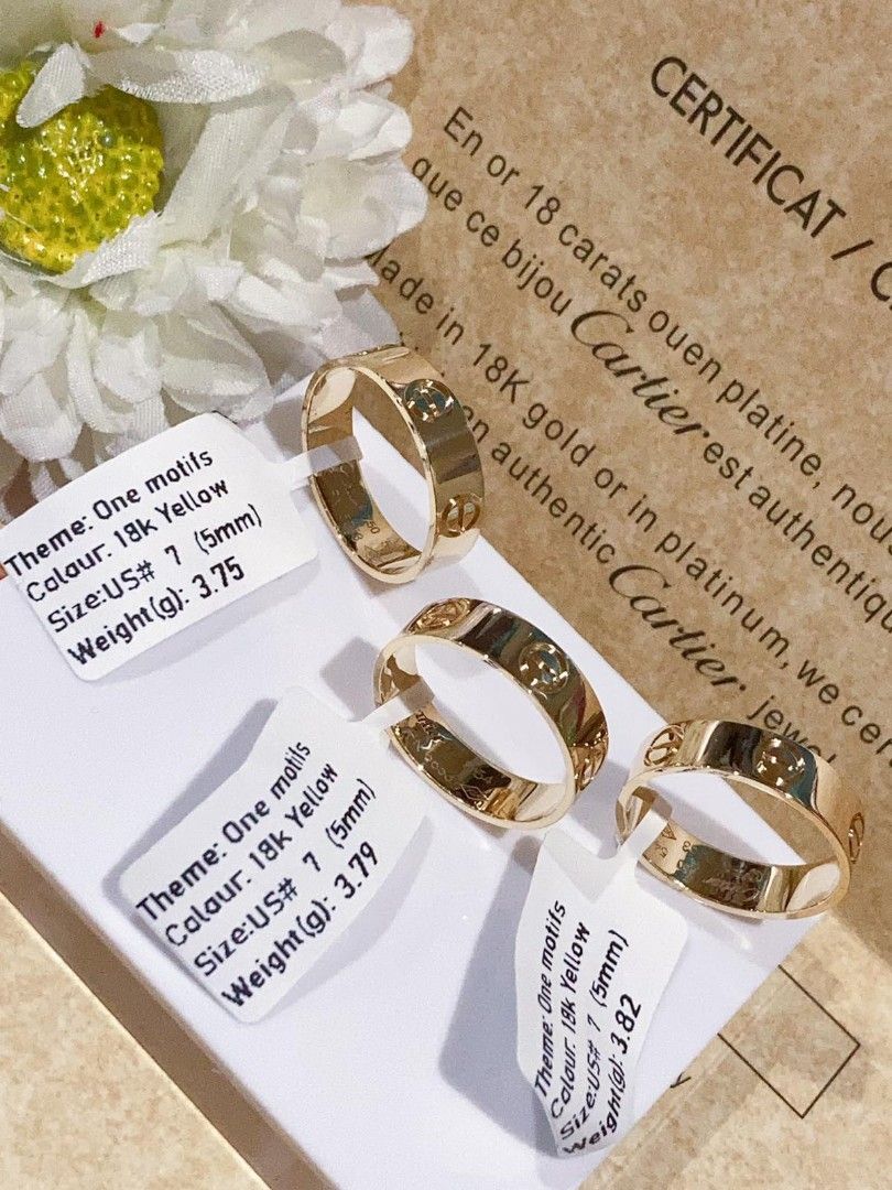 18k yg Crtier love ring HK setting Women s Fashion Jewelry Organizers Rings on Carousell